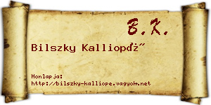 Bilszky Kalliopé névjegykártya